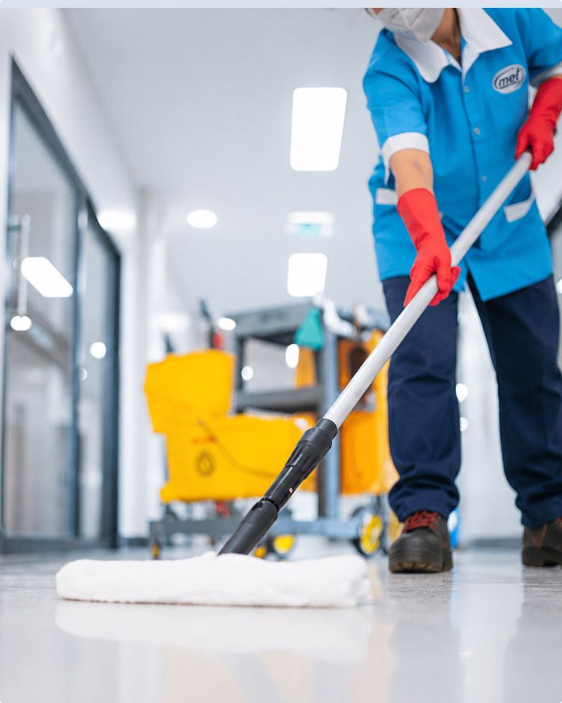 Specialized cleaning equipment in operation